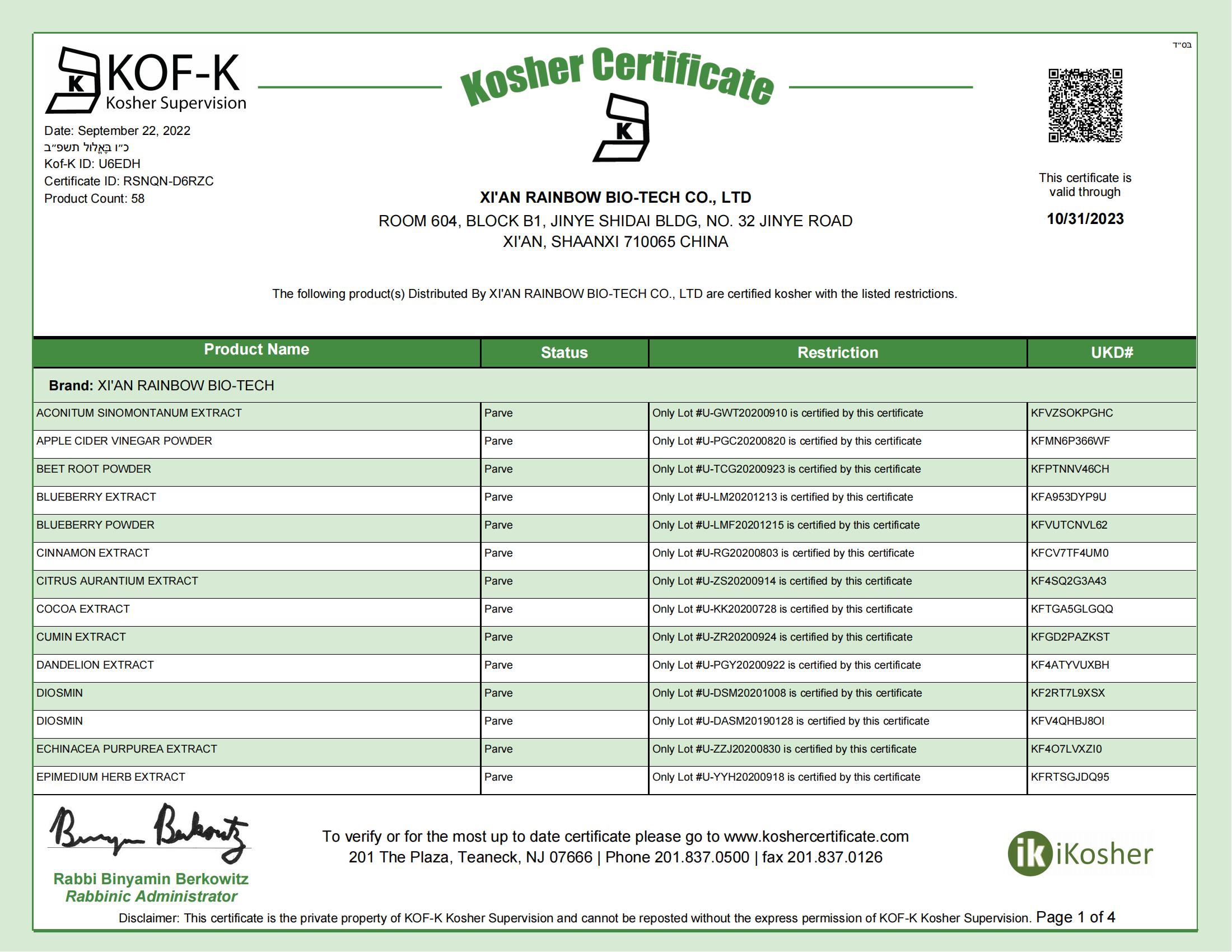KOF-K KOSHER CERT-PL - XI'AN RAINBOW 2022_00
